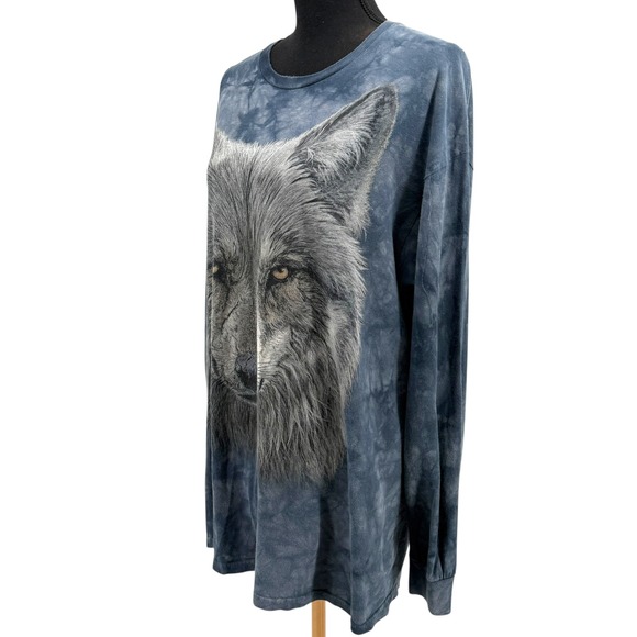 The Mountain Womens Long Sleeve Wolf Tie Dye Graphic T‎ Shirt Top - Picture 2 of 8